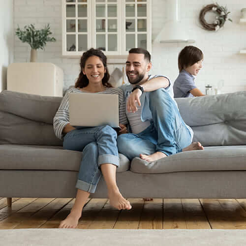 family in new home