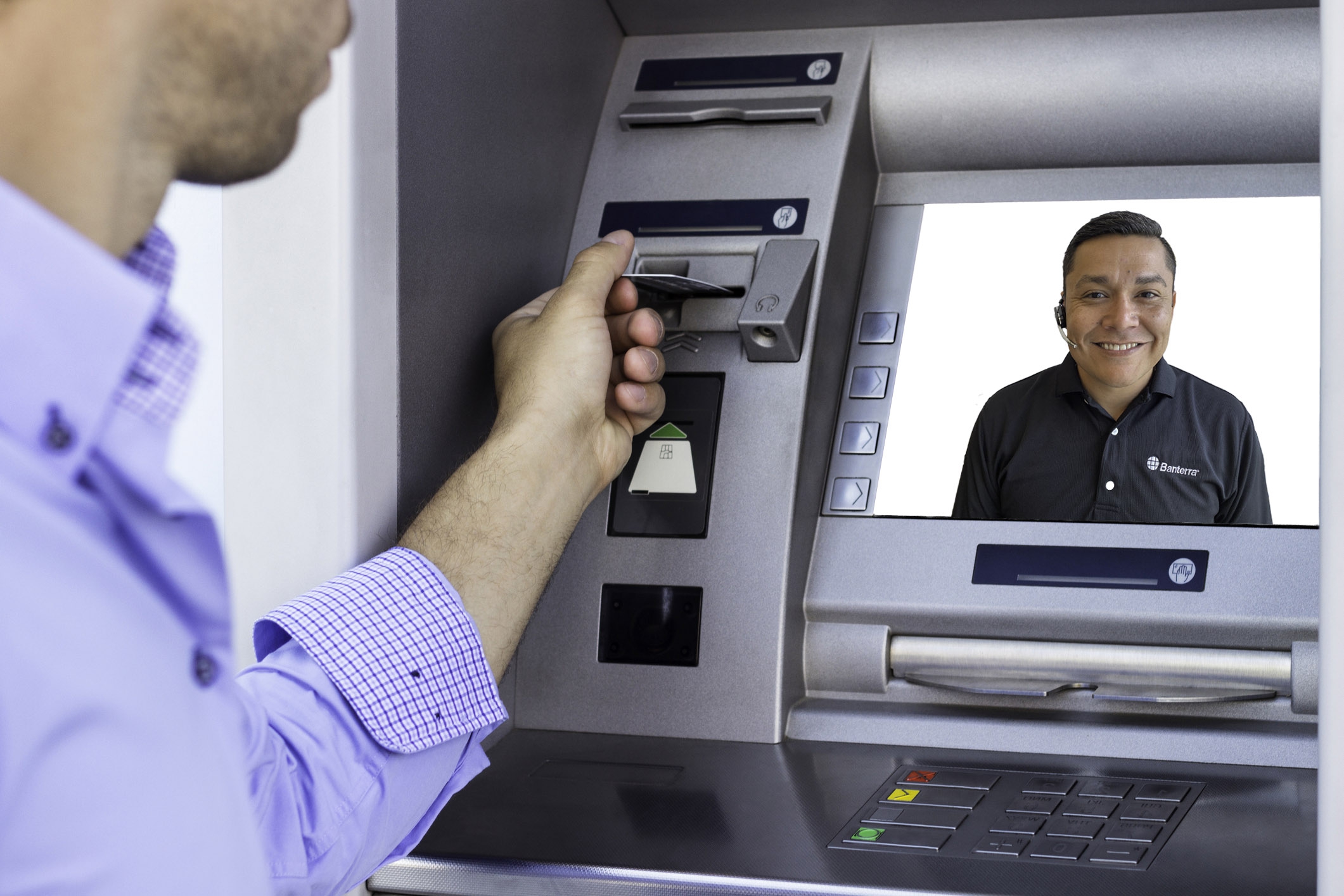 Customer using a Banterra Interactive Teller Machine (ITM)