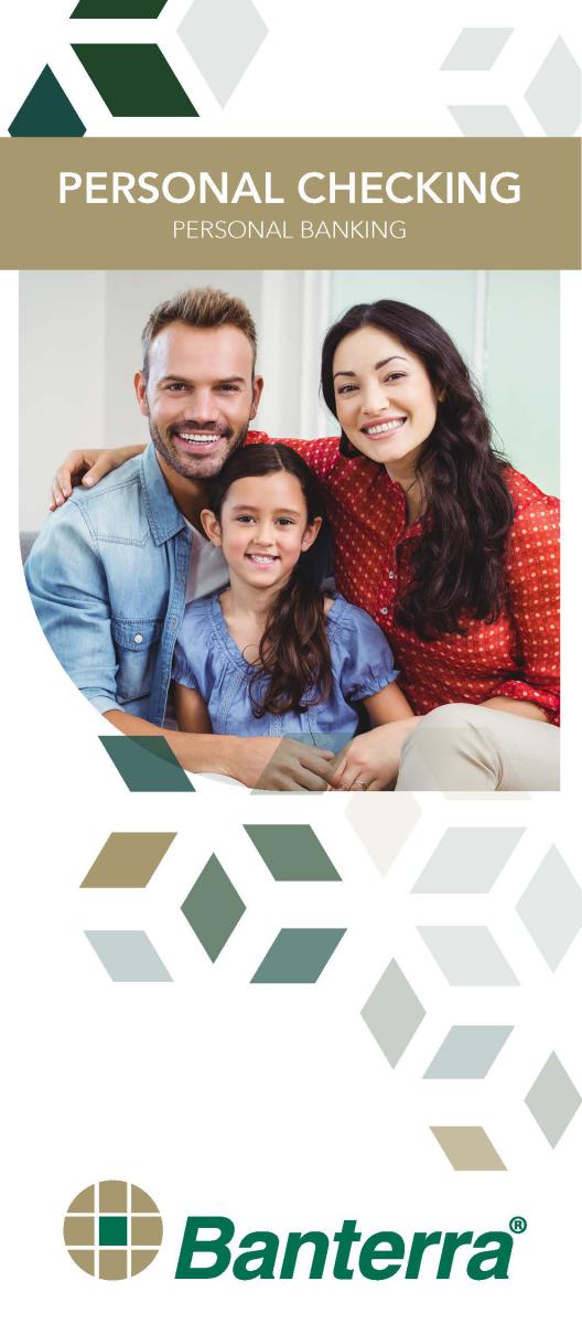 Banterra Personal Checking Account brochure cover
