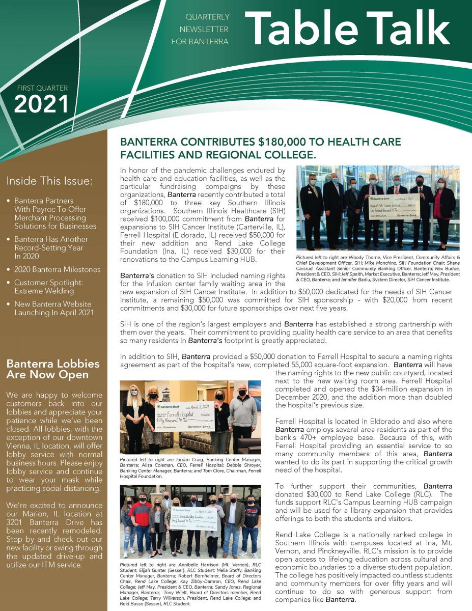 2021 First Quarter Banterra Business Newsletter