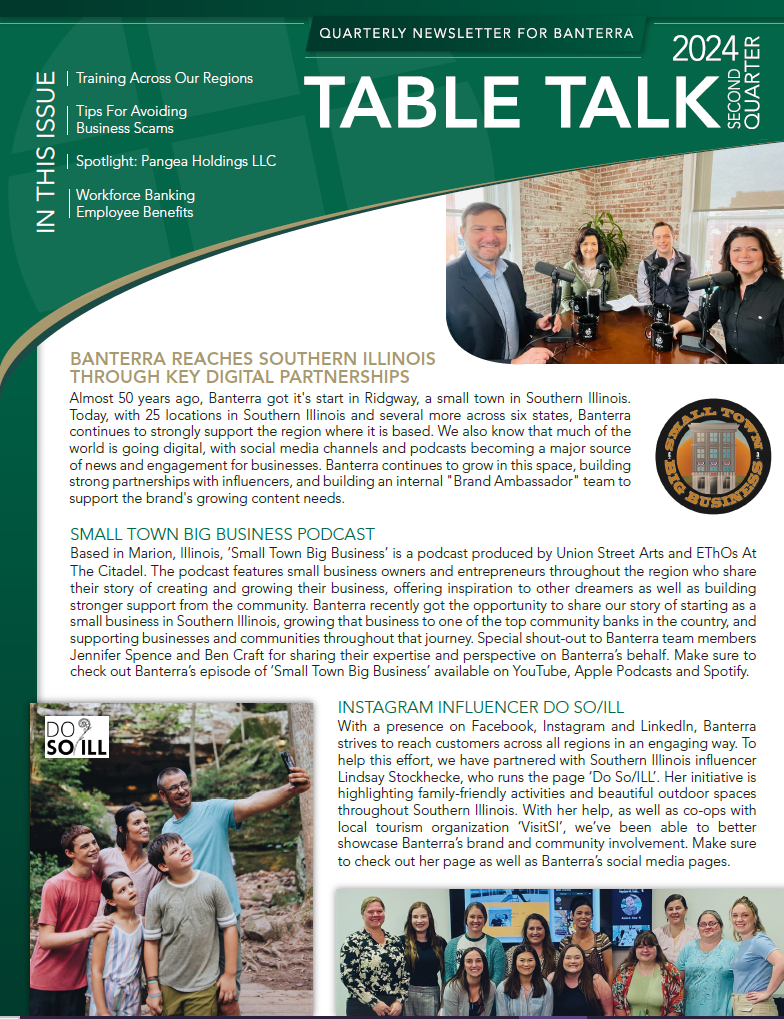 Cover of Banterra's 2024 second quarter Business Newsletter