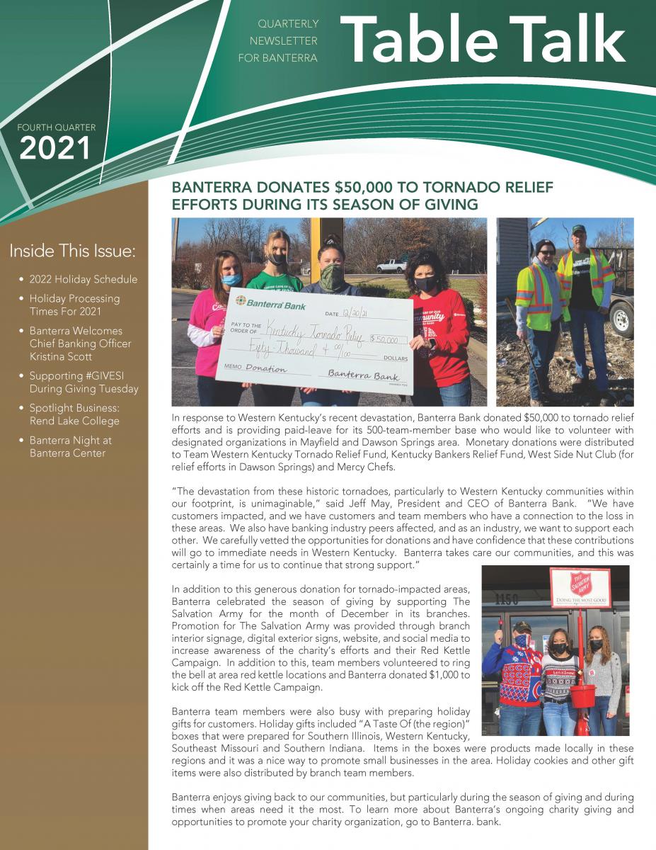 2021 Fourth Quarter Banterra Business Newsletter