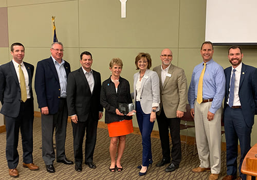 group photo with speakers at event