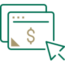 screen and click icon with dollar sign