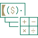 financial calculator thin line icon