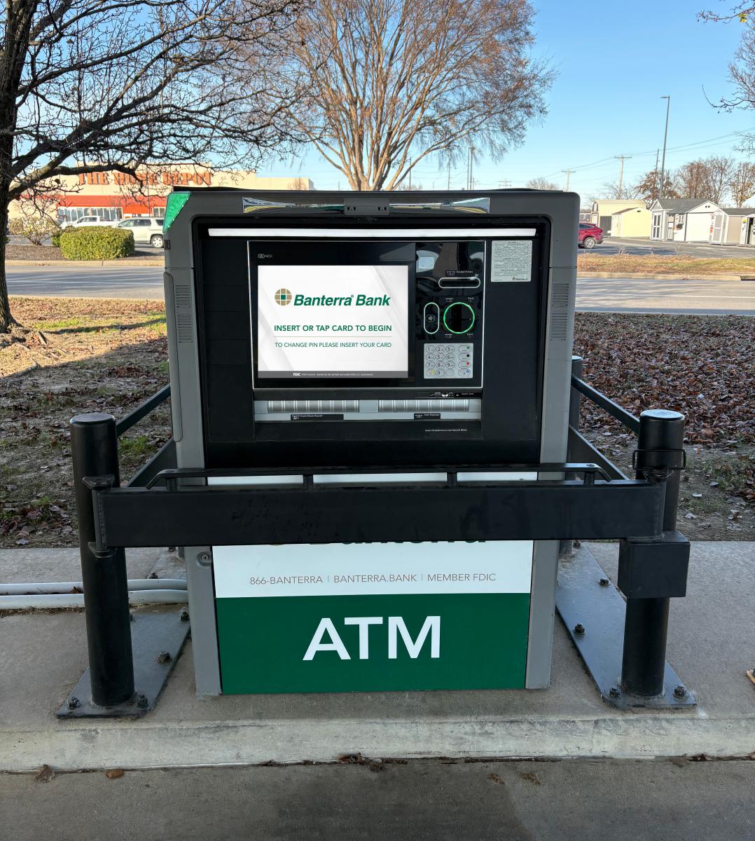 Banterra ATM with welcome screen