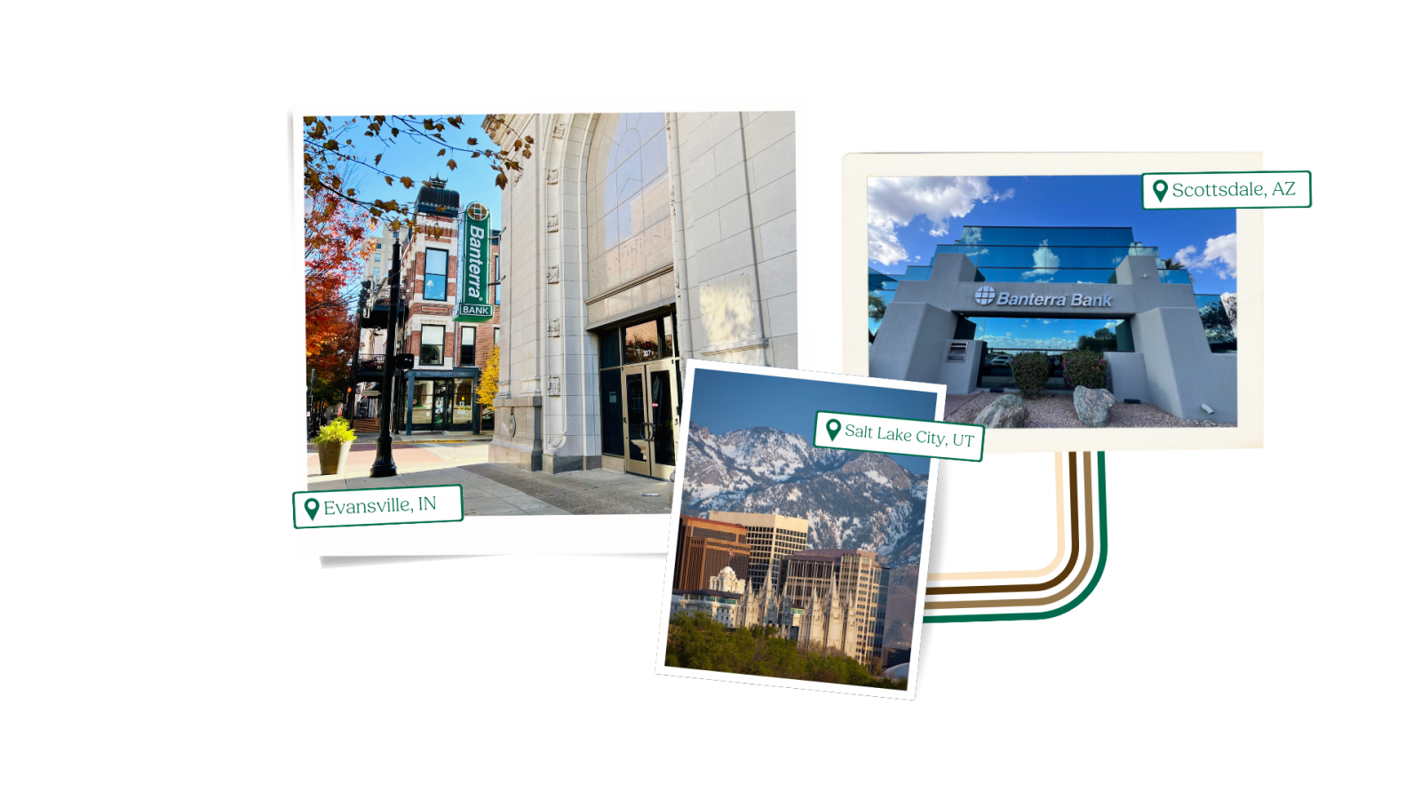 Banterra's historical photos of Scottsdale, AZ, Salt Lake City, UT and Evansville, IN 